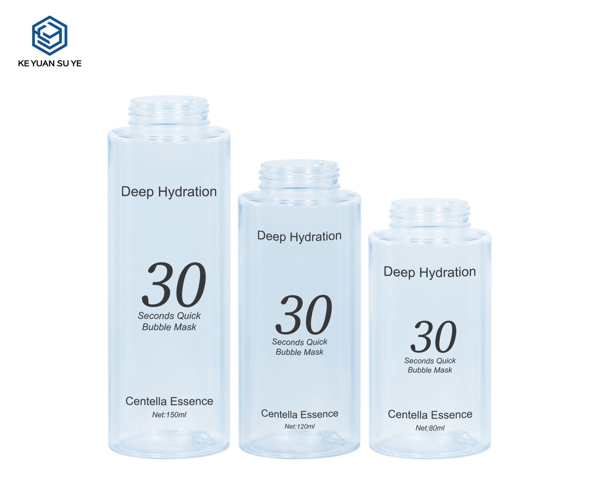 KY305 Custom Transparent High-Clarity PET Foam Pump Bottle Set 80ml 120ml 150ml For Bubble Mask Essence