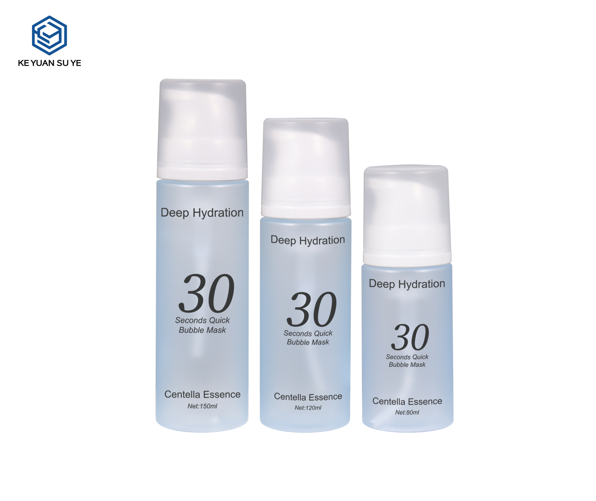 KY305 Custom Frosted Matte PET Foam Pump Bottle Set 80ml 120ml 150ml For Bubble Cleansing Mask