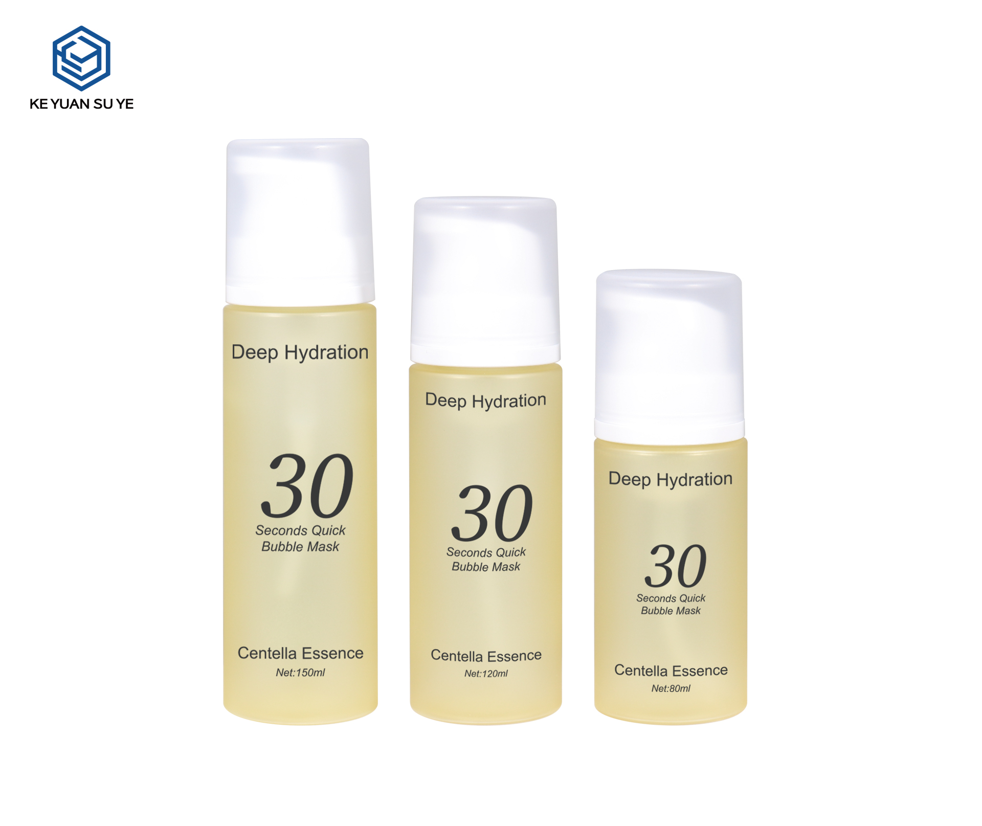 KY305#746 Custom Frosted Matte PET Foam Pump Bottle Set 80ml 120ml 150ml For Bubble Cleansing Mask