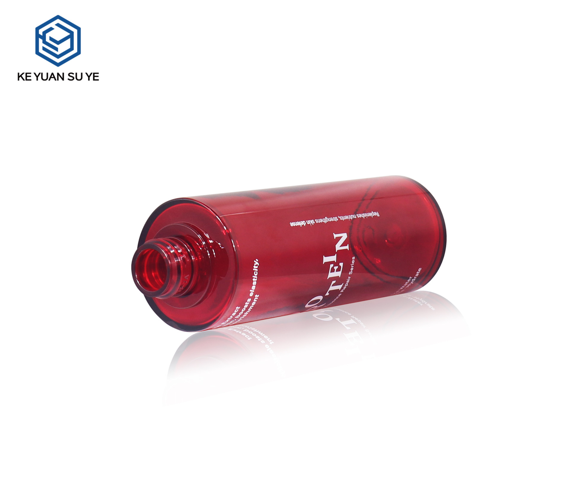KY306#610,613,614,615 Custom Red Transparent PET Full Skincare Packaging Set For Serum Cream Multiple Capacities