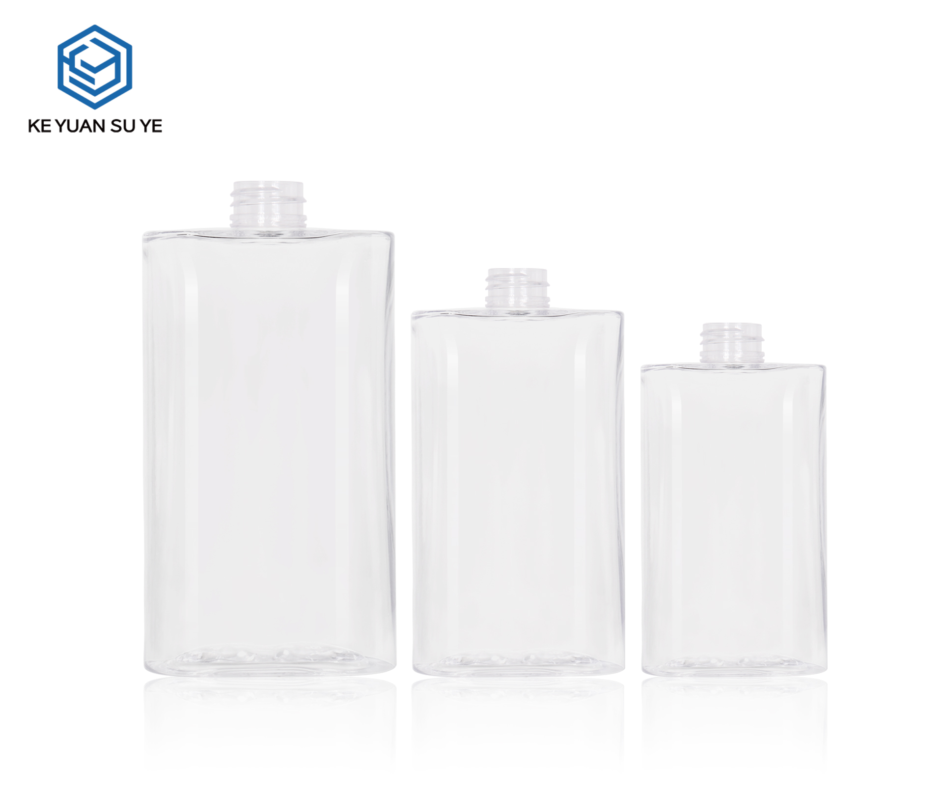 KY308#735,736,737 Clear Square PET Press Pump Bottle Set For Shampoo Body Wash