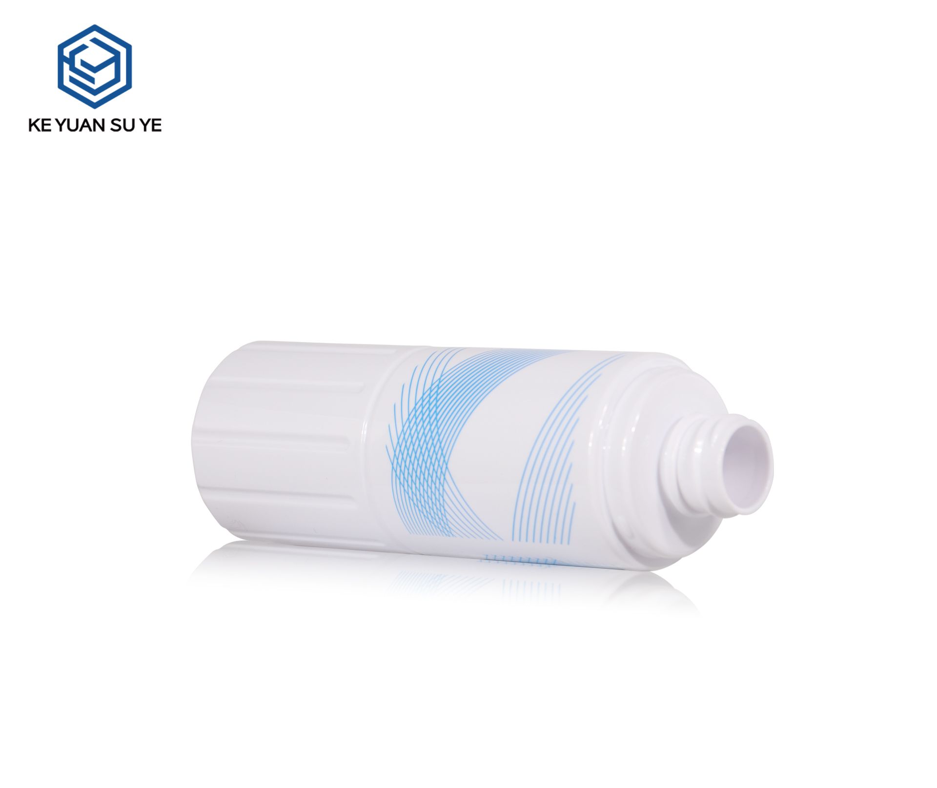KY307 Matte White Vertical Cap PET Lotion Bottle Set For Anti-Aging Facial Essence