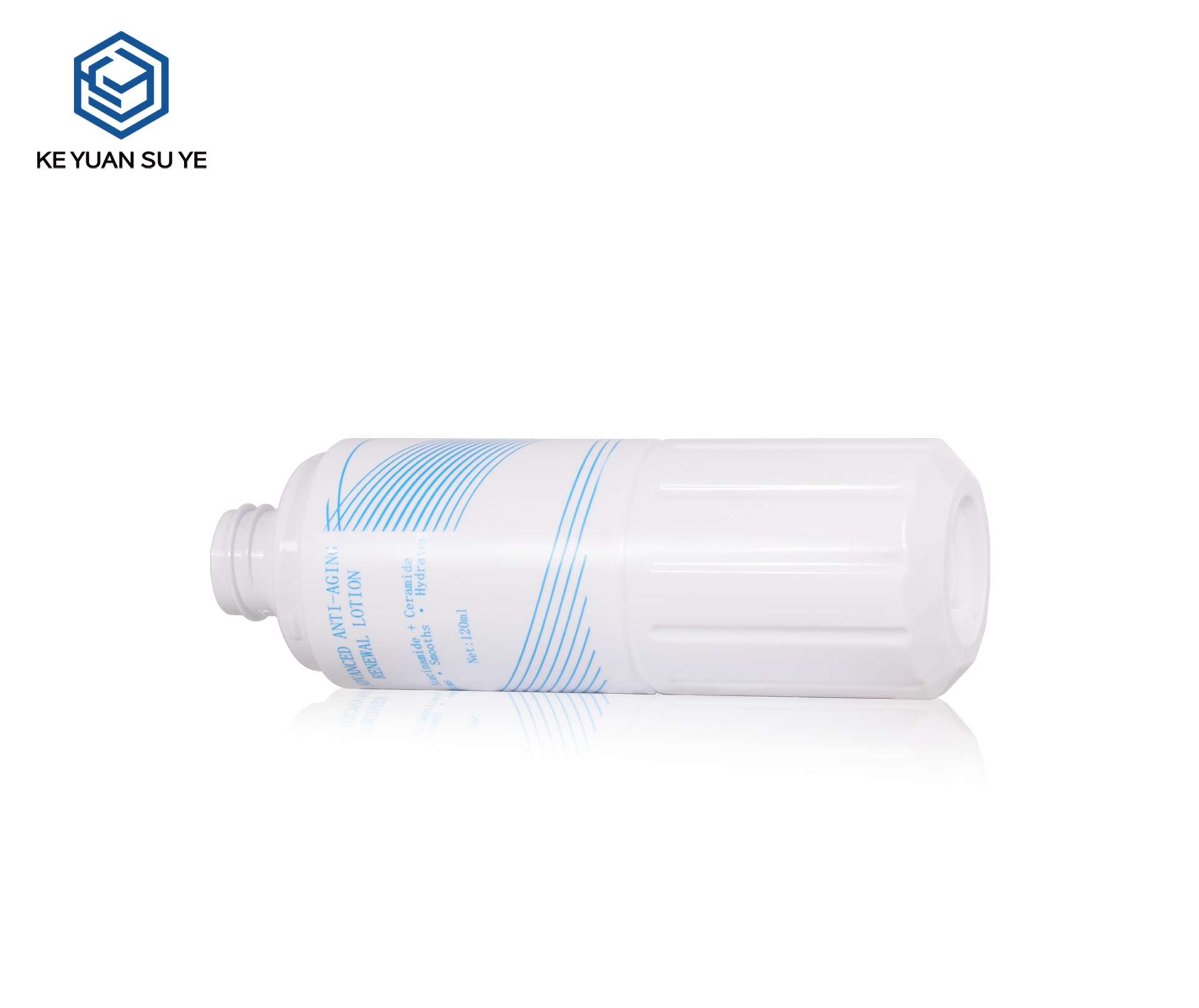KY307#724,725,726 Matte White Vertical Cap PET Lotion Bottle Set For Anti-Aging Facial Essence
